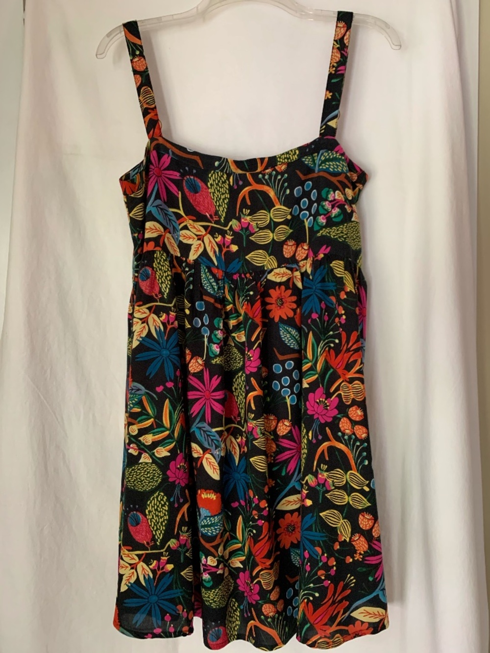NATURAL LIFE black floral 'Patti Mini Dress'